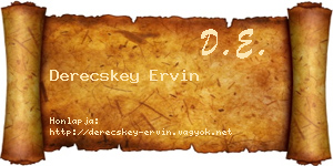 Derecskey Ervin névjegykártya